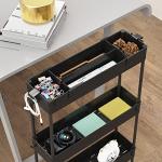 Slim 4-Tier Rolling Storage Cart in Black