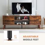Modern Mid-Century TV Stand with Storage Cabinets