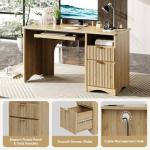 Bestier 55-Inch Modern Computer Desk with Outlet