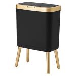 Sleek Black Trash Can with Gold Edge, 4 Gallon