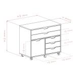Winsome Halifax 3-Section Mobile Storage Cabinet, White