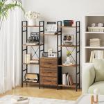 Triple Bookshelf with 3 Drawers & 10 Displays
