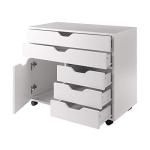 Winsome Halifax 3-Section Mobile Storage Cabinet, White