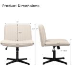 PUKAMI Modern Criss Cross Desk Chair in Beige