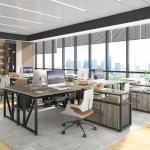 Tribesigns Gray L Shaped Desk with Drawer Cabinet