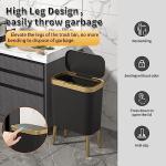 Sleek Black Trash Can with Gold Edge, 4 Gallon