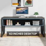Tribesigns Gray L Shaped Desk with Drawer Cabinet