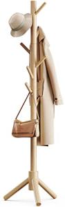 Pipishell Adjustable Wooden Coat Rack Stand with Hooks