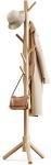 Pipishell Adjustable Wooden Coat Rack Stand with Hooks
