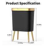 Sleek Black Trash Can with Gold Edge, 4 Gallon