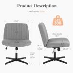 Modern Adjustable Armless Desk Chair - Grey
