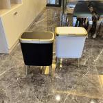 Sleek Black Trash Can with Gold Edge, 4 Gallon