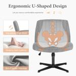Modern Adjustable Armless Desk Chair - Grey