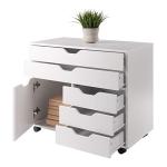 Winsome Halifax 3-Section Mobile Storage Cabinet, White