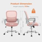 Ergonomic Pink Office Chair with Lumbar Support