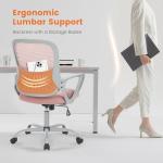 Ergonomic Pink Office Chair with Lumbar Support