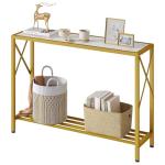 Tajsoon 41.8” Gold & White Console Table