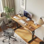 Height Adjustable Electric Standing Desk, Rustic Brown