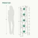 Hzuaneri 5-Tier Corner Ladder Shelf with Hooks