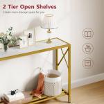 Tajsoon 41.8” Gold & White Console Table