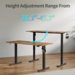 Height Adjustable Electric Standing Desk, Rustic Brown