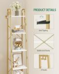 Hzuaneri 5-Tier Corner Ladder Shelf with Hooks