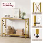 Tajsoon 41.8” Gold & White Console Table