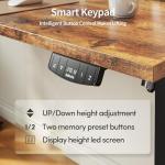 Height Adjustable Electric Standing Desk, Rustic Brown
