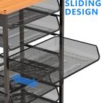 12-Tier Rolling File Cart with Sliding Trays