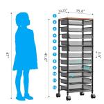 12-Tier Rolling File Cart with Sliding Trays