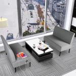 Grey Mini Armless Loveseat Sofa with USB Port