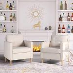 Mid Century Modern Upholstered Accent Chairs - Set of 2