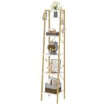 Hzuaneri 5-Tier Corner Ladder Shelf with Hooks