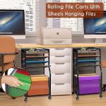 5-Tier Rolling File Cart with Lockable Wheels