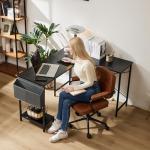 L Shaped Black Desk with CPU Stand and Side Bag