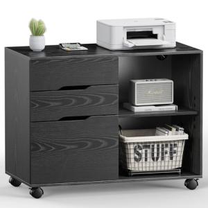 DUMOS 3-Drawer Rolling File Cabinet for Small Spaces