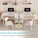 Lufeiya White 40-Inch Small Desk with Drawers