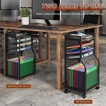 5-Tier Rolling File Cart with Lockable Wheels