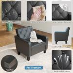 Set of 2 Black Faux Leather Accent Chairs
