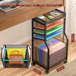 5-Tier Rolling File Cart with Lockable Wheels