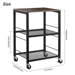 MOOACE Rustic 3-Tier End Table with Wheels