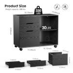 DUMOS 3-Drawer Rolling File Cabinet for Small Spaces