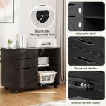 DUMOS 3-Drawer Rolling File Cabinet for Small Spaces