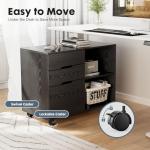 DUMOS 3-Drawer Rolling File Cabinet for Small Spaces