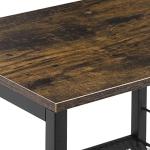 MOOACE Rustic 3-Tier End Table with Wheels