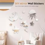 12" x 12" Acrylic Flexible Mirror Sheets, 12 Pack Self-Adhesive Mirror Tiles, Square Cuttable Wall Stickers, Non-Glass, Safety Reflective for DIY Craft Home Wall Decor