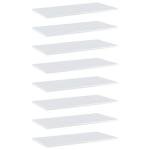 vidaXL White High-Gloss Bookshelf Boards, Replacement Engineered Wood Panels, 31.5"x15.7"x0.6", Home or Office Storage Solution - Add-on/Replace - Pack of 8