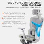 Ergonomic Office Massage Chair with Footrest: 4D Headrest & 5D Armrests, Lumbar Support, Big and Tall Mesh Chair 400LBS for Computer Home Office Desk, Reclining Swivel Rolling Chairs (Gray)