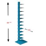 SEI Furniture,12 shelves Metal Spine Book Tower, Blue