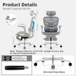 Ergonomic Office Massage Chair with Footrest: 4D Headrest & 5D Armrests, Lumbar Support, Big and Tall Mesh Chair 400LBS for Computer Home Office Desk, Reclining Swivel Rolling Chairs (Gray)